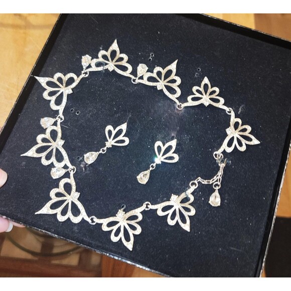 Nightfire Icy Sparkle Choker Earrings Set Alfred Durante for Franklin Mint VTG - Picture 4 of 10